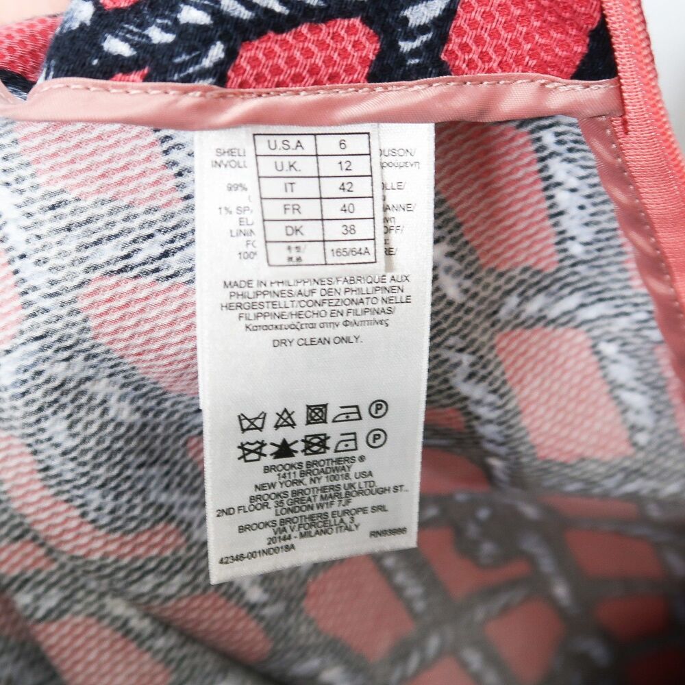 Brooks Brothers Womens Pants Size 6 Pink Blue Knot Nautical Cotton Blend - Picture 5 of 9